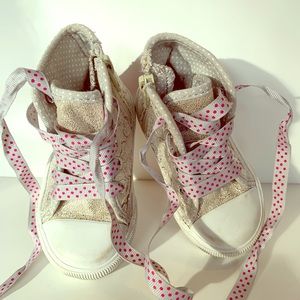 Infant Circo Silver Sparkle Heart High Tops